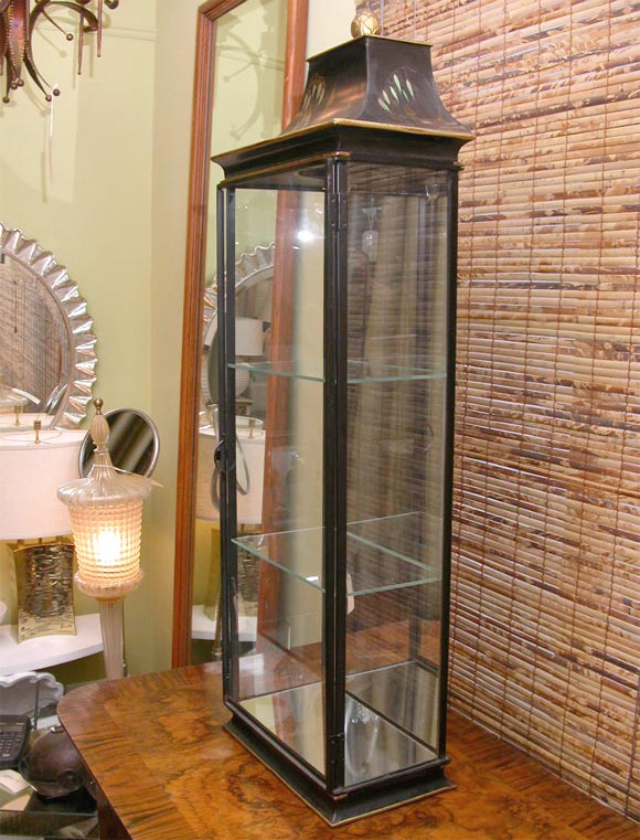 Large Pair of Italian Tole Vitrines