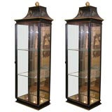 Large Pair of Italian Tole Vitrines
