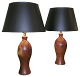 pair of craft turned lamps