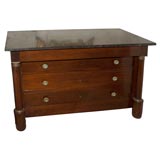 19th c. French Empire commode with marble top