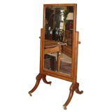 Antique Regency Oak Cheval Mirror