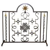 Vintage French Wrought Iron Firescreen by Gilbert Poillerat