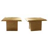 Pair Travertine Low Tables