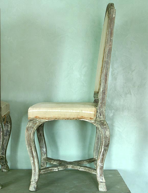Wood Set of 2 Swedish Rokoko Chairs For Sale