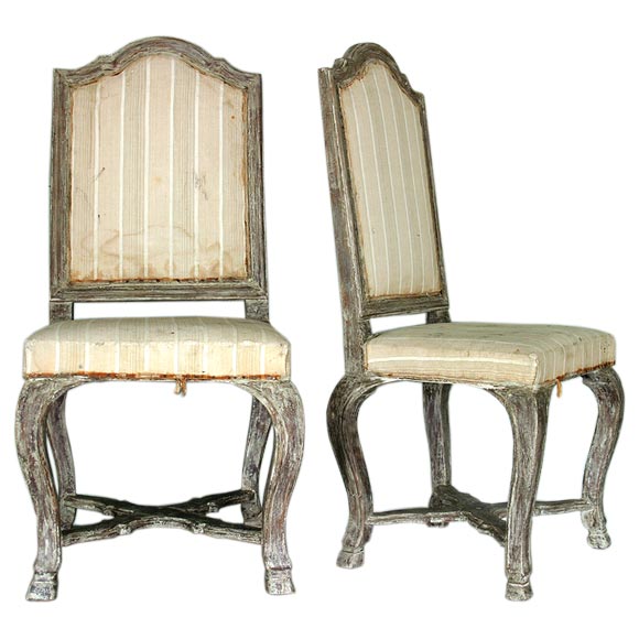 Set of 2 Swedish Rokoko Chairs For Sale