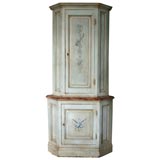 Painted French corner cupboard
