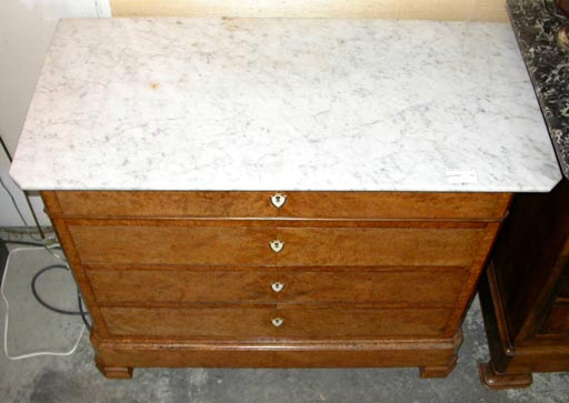 Louis Phillipe White Marble Topped Dresser
