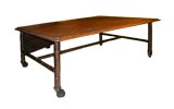 Antique Oak and Metal (faux bamboo) Coffee Table