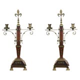 Pair of two light candelabra