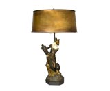 fine bronze and ivory table lamp