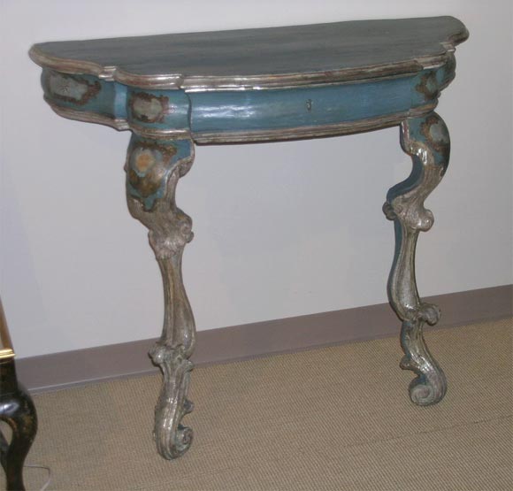 18th century Venetian painted and silvered console