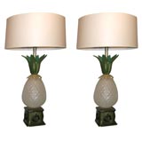 A Pair of  Italian Art  Glass Table Lamps by Martenuzzi