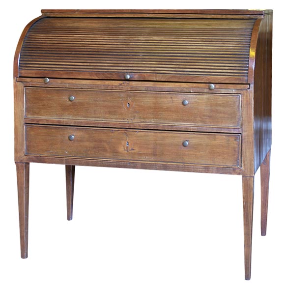 French Tambour RollTop Fruitwood Desk at 1stDibs