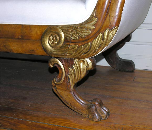 Danish Empire Mahogany Bench With Parcel Gilt For Sale 2
