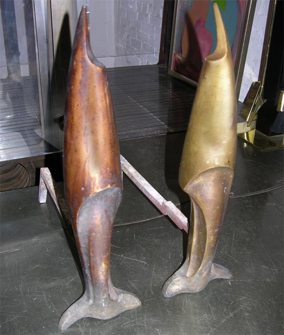 French Art Deco Andirons