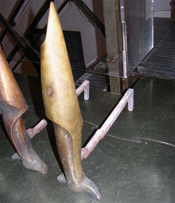 Bronze Art Deco Andirons