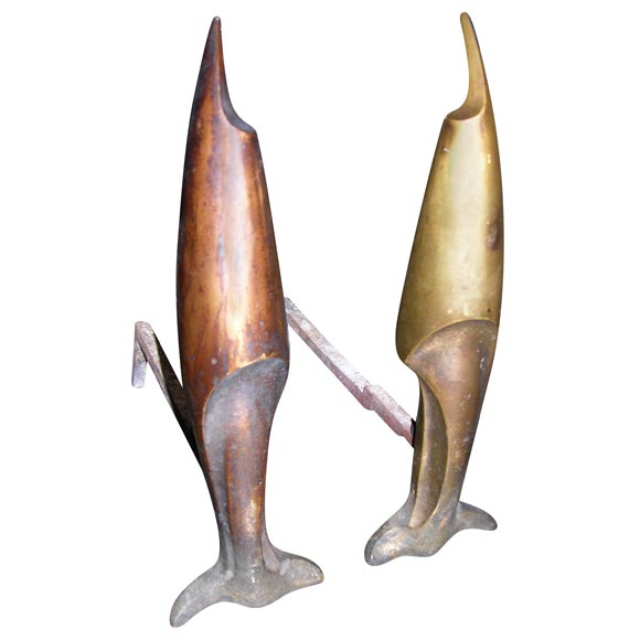 Art Deco Andirons