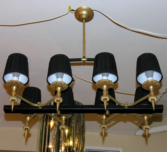 French Moderne Small Billiard Chandelier