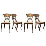 Set of Four Inlaid Biedermier side chairs