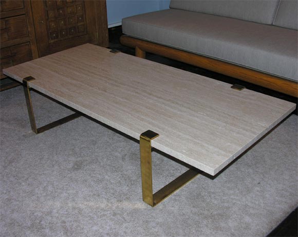 large travertine coffee table