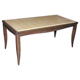 limed oak table with shagreen top