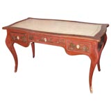 French Chinoiserie leather-top desk