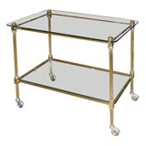 #3468 Small Brass 
Glass Serving Cart