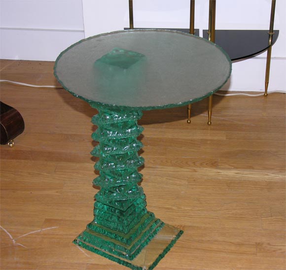 Stacked Cut Glass Side Table by Fredeuc Zagajski