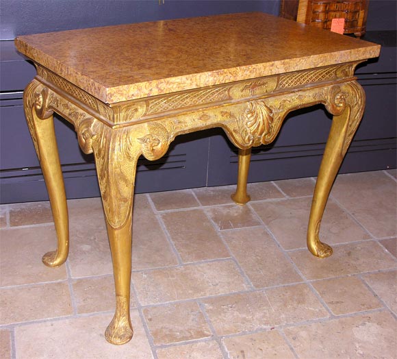 Pair of George I Marble Top Giltwood Consoles