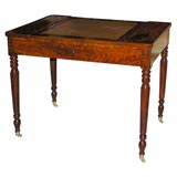 Antique French Restauration Crotch Mahogany Writing Table, ca 1820