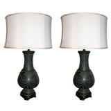 Pair of ceramic table lamps in the style of J.Mont.