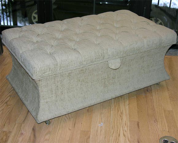 Tufted Storage Ottoman on Casters