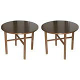 Pair of Round Lamp Tables by Edward Wormley for Dunbar