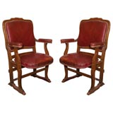 French Leather 40s Theater Chairs