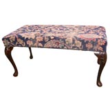 Antique Oriental Carpeted Bench