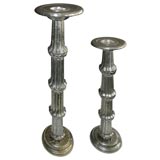 Pair of Chased Silver Candle Holders