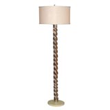 French Twisted Chrome Floor Lamp
