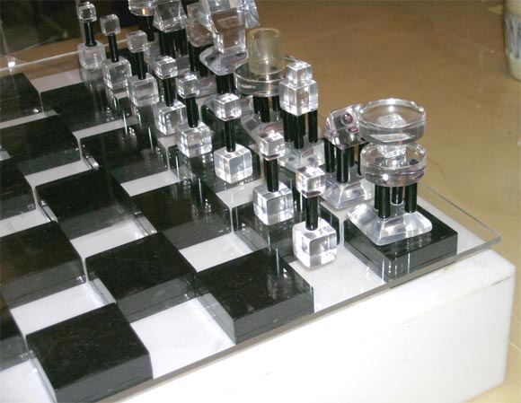 French lucite chess set