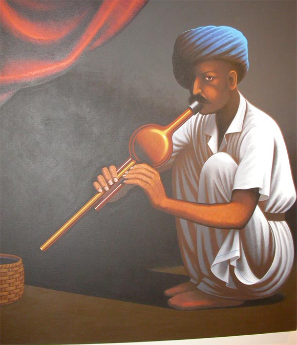PAINTING OF A SNAKE CHARMER