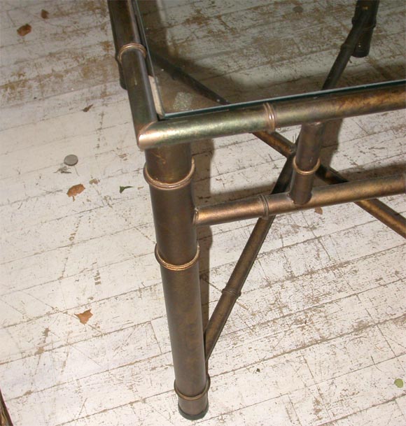 PAIR OF FAUX BAMBOO SIDE TABLES For Sale 2