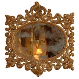 Italian rococo giltwood mirror