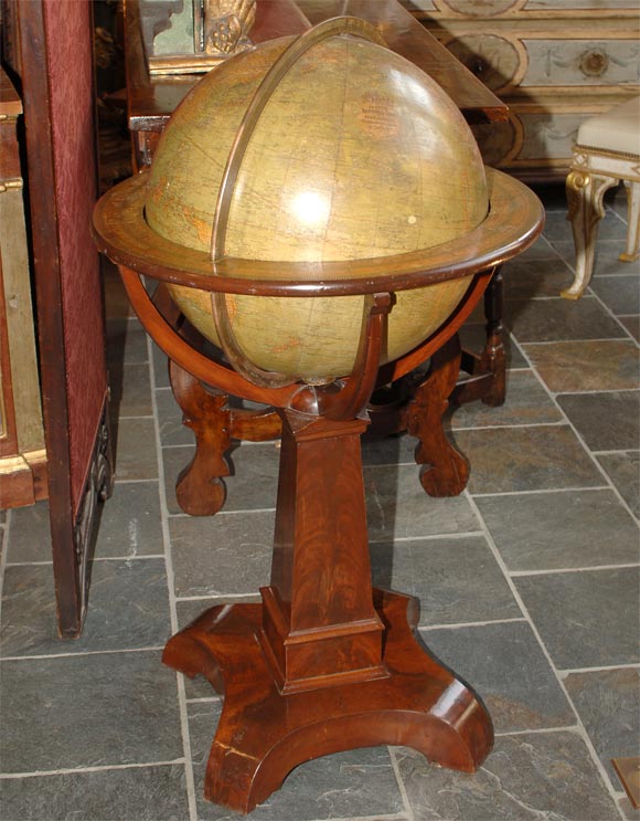 Victorian terrestrial globe on stand
