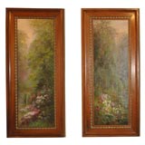 Pair of landscape oil paintings, signed: Edmond Allouard