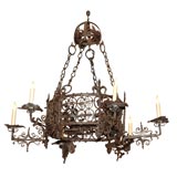 Louis XIII style iron chandelier