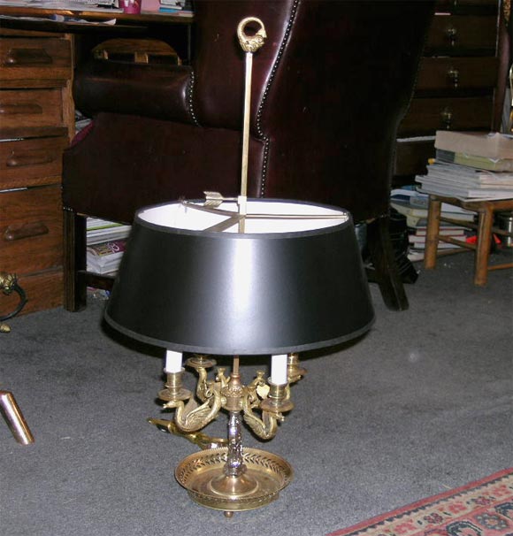 spectacular bouillot table lamp in bronze with silverplated fish