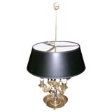 spectacular bouillot table lamp in bronze with silverplated fish
