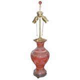Rare Cinnabar 19th Century Lamp