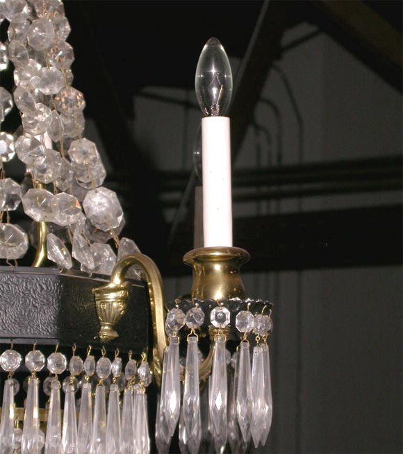 Crystal Chandelier In Good Condition For Sale In Culver City, CA