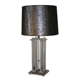 Large Scale Lucite Lamp with Neo-classic columns