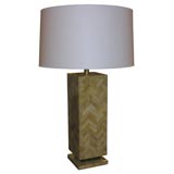 Table Lamp Covered in Lacquered Tesselated Goatskin